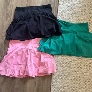 Old Navy Black, Pink & Green Flared Skirts - 3-Pack